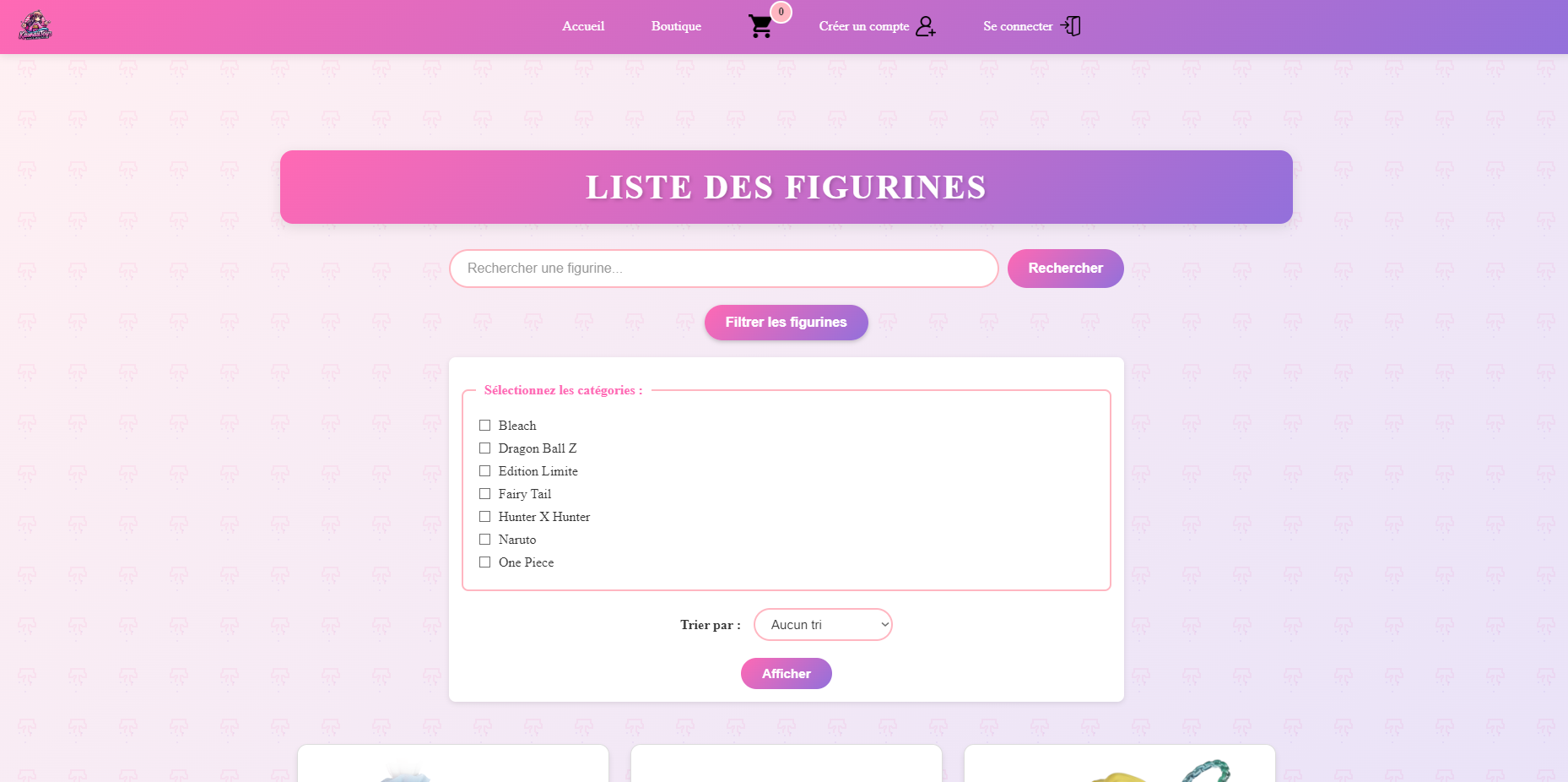 Image de la boutique et de son tri